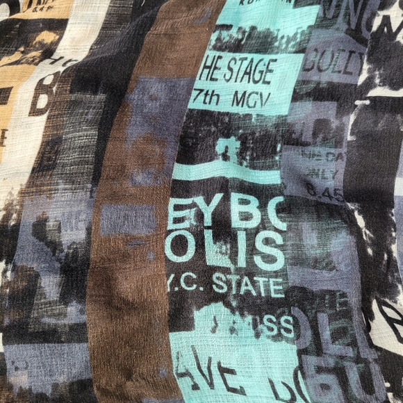 Olsenboye Infinity Scarf ~ Punk & NYC Vibe ~ Graffiti-Like ~ Big! ~ FINAL PRICE - Picture 7 of 8